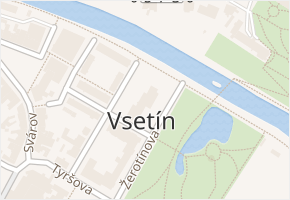Kobzáňova v obci Vsetín - mapa ulice