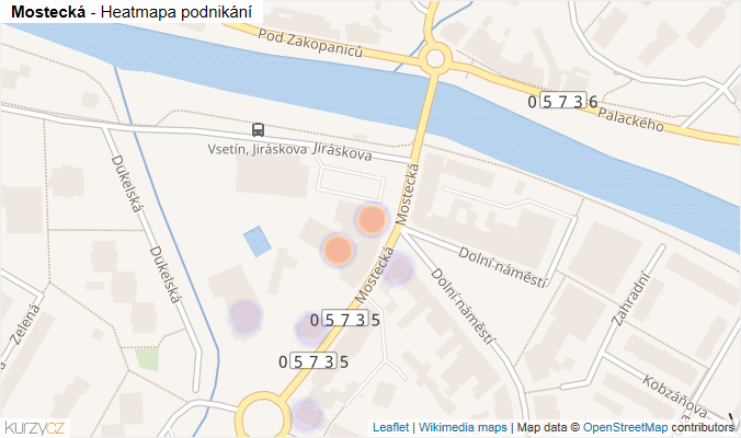 Mapa Mostecká - Firmy v ulici.