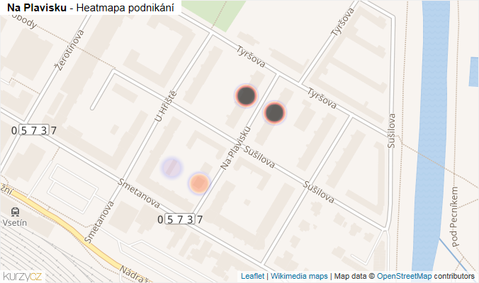 Mapa Na Plavisku - Firmy v ulici.