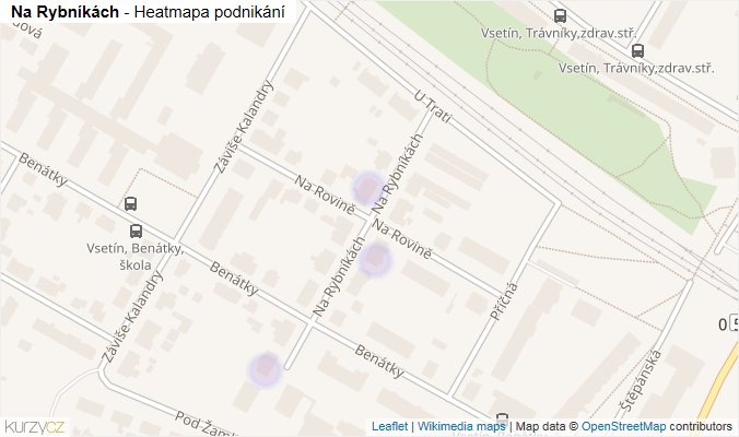 Mapa Na Rybníkách - Firmy v ulici.