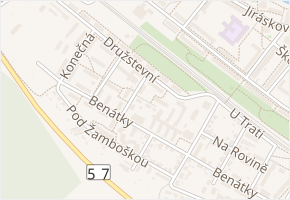 Sadová v obci Vsetín - mapa ulice