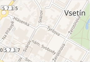 Svárov v obci Vsetín - mapa ulice