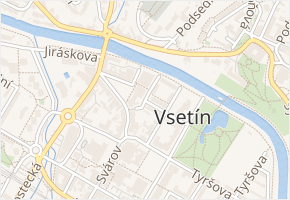 Zahradní v obci Vsetín - mapa ulice
