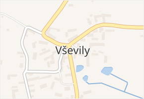 Vševily v obci Vševily - mapa části obce