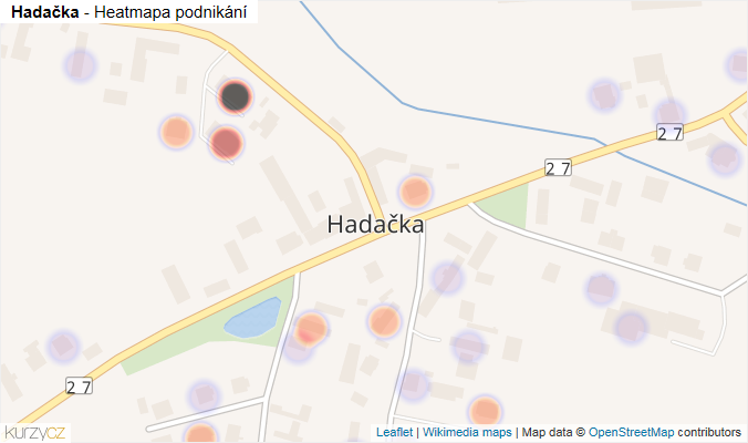 Mapa Hadačka - Firmy v části obce.