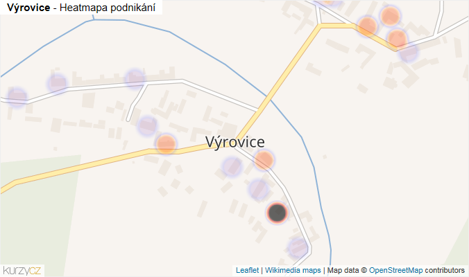 Mapa Výrovice - Firmy v části obce.