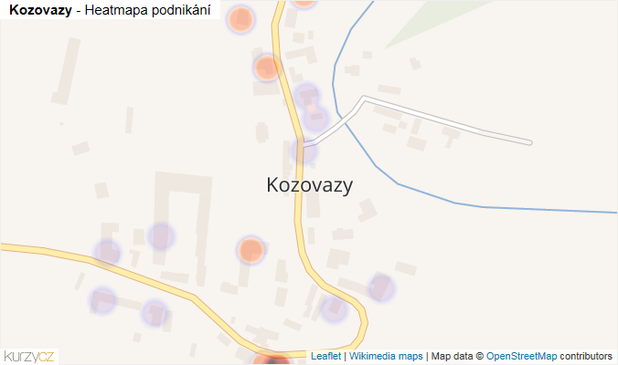 Mapa Kozovazy - Firmy v části obce.