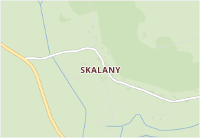 Skalany v obci Vyskeř - mapa části obce