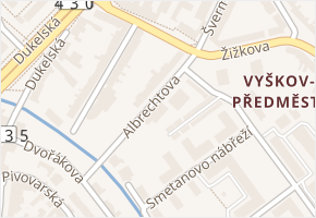 Albrechtova v obci Vyškov - mapa ulice