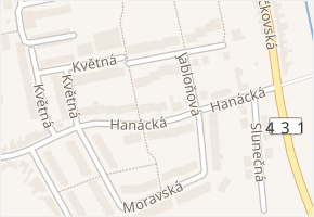 Hanácká v obci Vyškov - mapa ulice