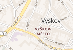 Husova v obci Vyškov - mapa ulice