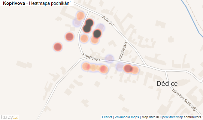 Mapa Kopřivova - Firmy v ulici.