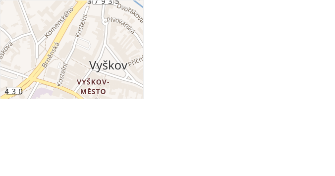 Kostelní v obci Vyškov - mapa ulice
