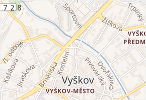 náměstí Obránců míru v obci Vyškov - mapa ulice