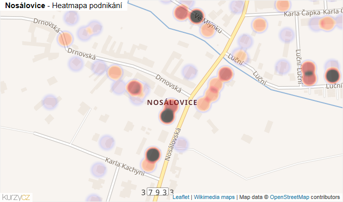 Mapa Nosálovice - Firmy v části obce.