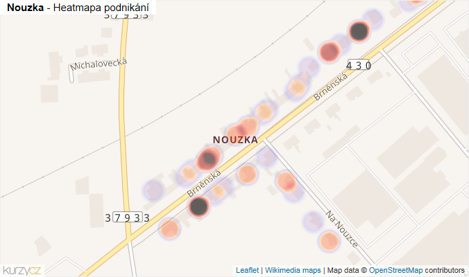 Mapa Nouzka - Firmy v části obce.