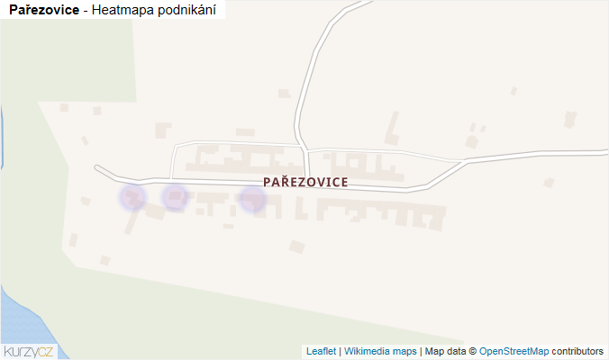 Mapa Pařezovice - Firmy v části obce.