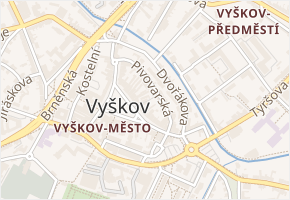 Příční v obci Vyškov - mapa ulice