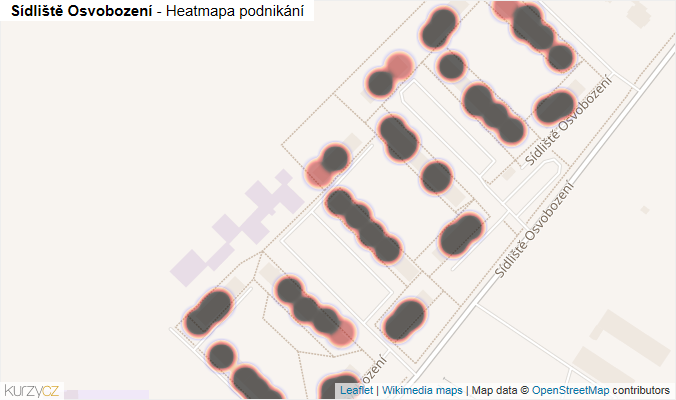 Mapa Sídliště Osvobození - Firmy v ulici.