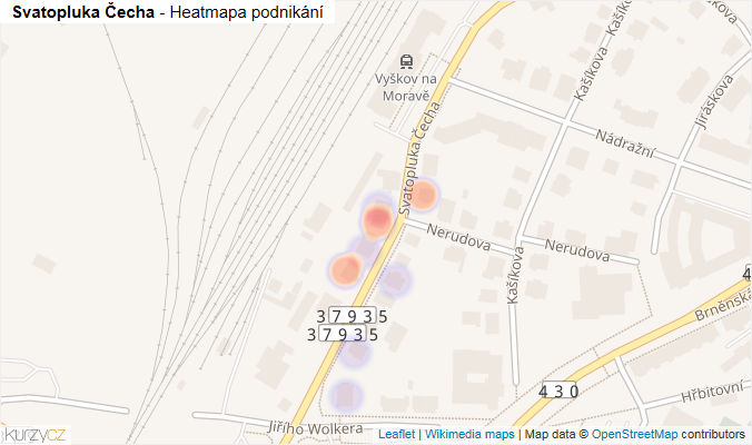 Mapa Svatopluka Čecha - Firmy v ulici.