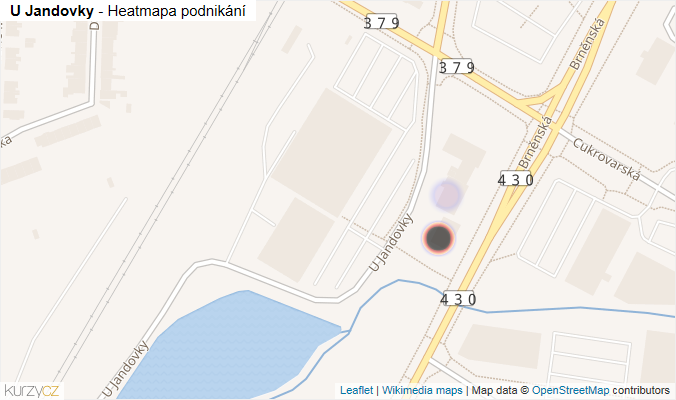 Mapa U Jandovky - Firmy v ulici.