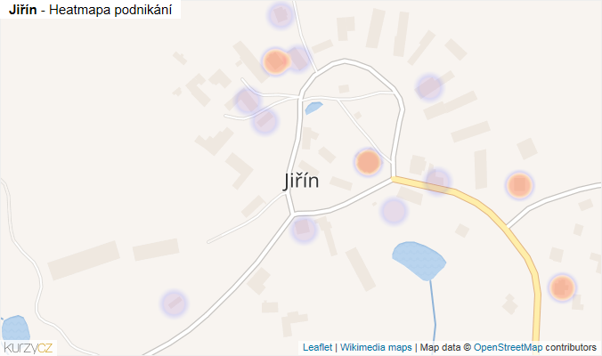Mapa Jiřín - Firmy v části obce.