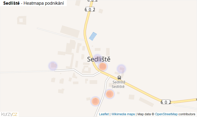 Mapa Sedliště - Firmy v části obce.