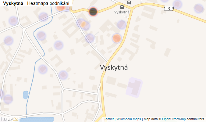 Mapa Vyskytná - Firmy v části obce.