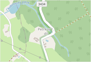 Petrkov 1.díl v obci Vysočina - mapa části obce