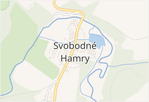 Svobodné Hamry v obci Vysočina - mapa části obce