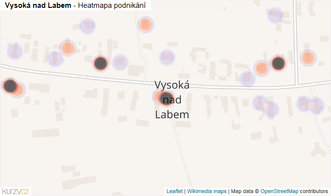 Mapa Vysoká nad Labem - Firmy v části obce.