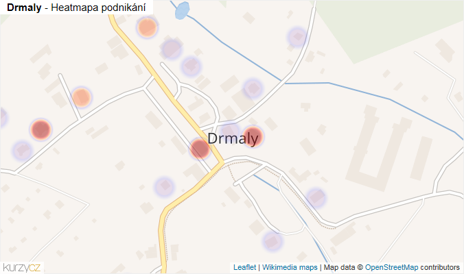 Mapa Drmaly - Firmy v části obce.