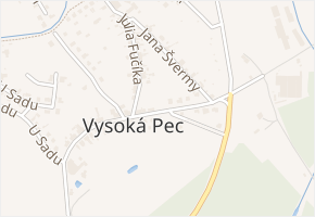 Jirkovská v obci Vysoká Pec - mapa ulice