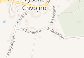K Zámečku v obci Vysoké Chvojno - mapa ulice