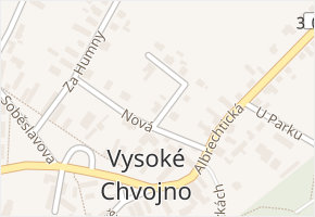 Nová v obci Vysoké Chvojno - mapa ulice
