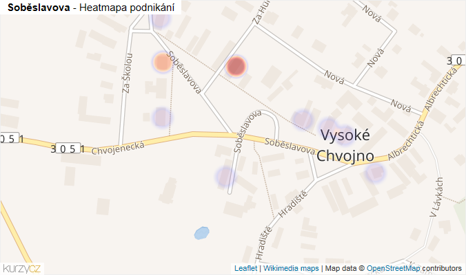 Mapa Soběslavova - Firmy v ulici.