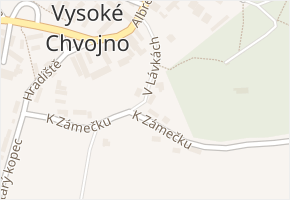 V Lávkách v obci Vysoké Chvojno - mapa ulice