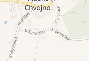 Zámeček v obci Vysoké Chvojno - mapa ulice