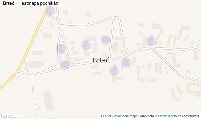 Mapa Brteč - Firmy v části obce.