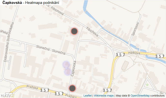 Mapa Čapkovská - Firmy v ulici.
