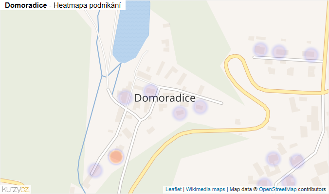 Mapa Domoradice - Firmy v části obce.