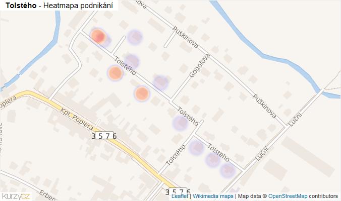 Mapa Tolstého - Firmy v ulici.