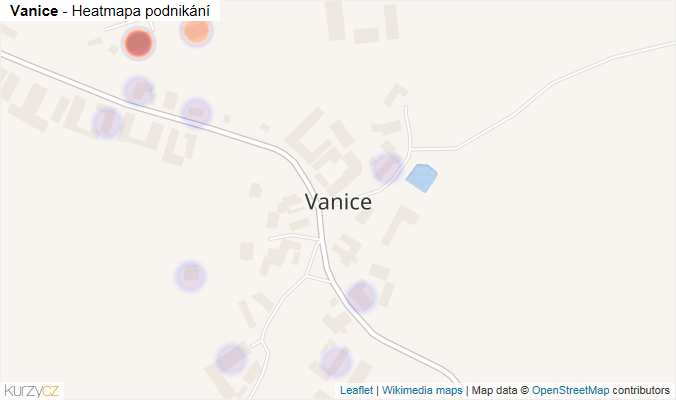 Mapa Vanice - Firmy v části obce.