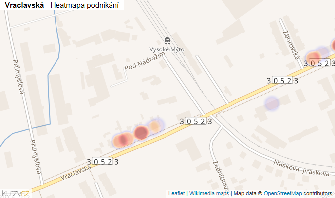 Mapa Vraclavská - Firmy v ulici.