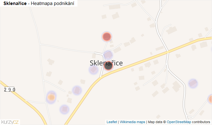 Mapa Sklenařice - Firmy v části obce.