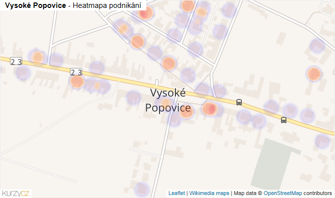 Mapa Vysoké Popovice - Firmy v části obce.