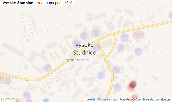 Mapa Vysoké Studnice - Firmy v části obce.