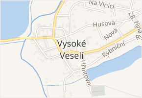 Bažantnice v obci Vysoké Veselí - mapa ulice