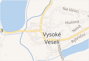 Václavské náměstí v obci Vysoké Veselí - mapa ulice