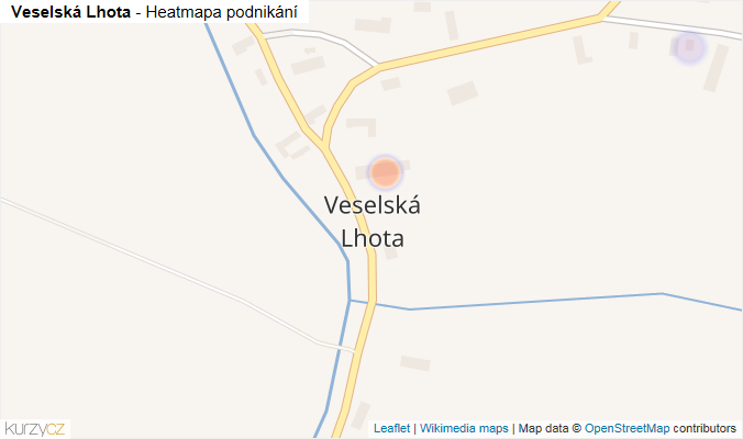 Mapa Veselská Lhota - Firmy v části obce.